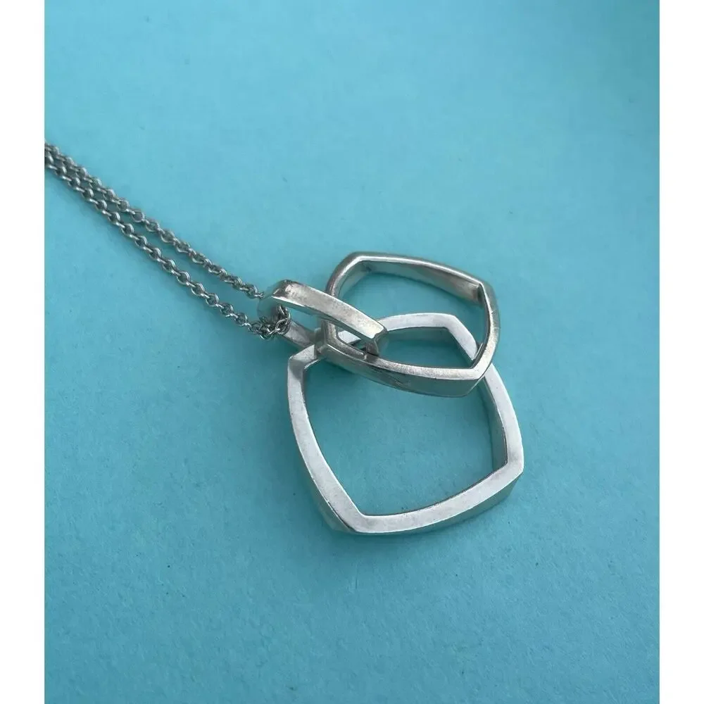 Tiffany & Co. Triple Torque Frank Gehry Pendant Necklace Silver Drop Dangle 925 - Picture 11 of 12